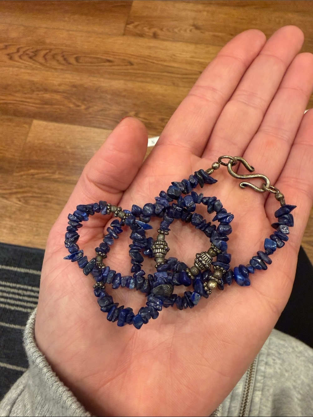 Lapis Chip Bead Necklace - Deep Blue Women's Jewelry - Picture 3 of 4